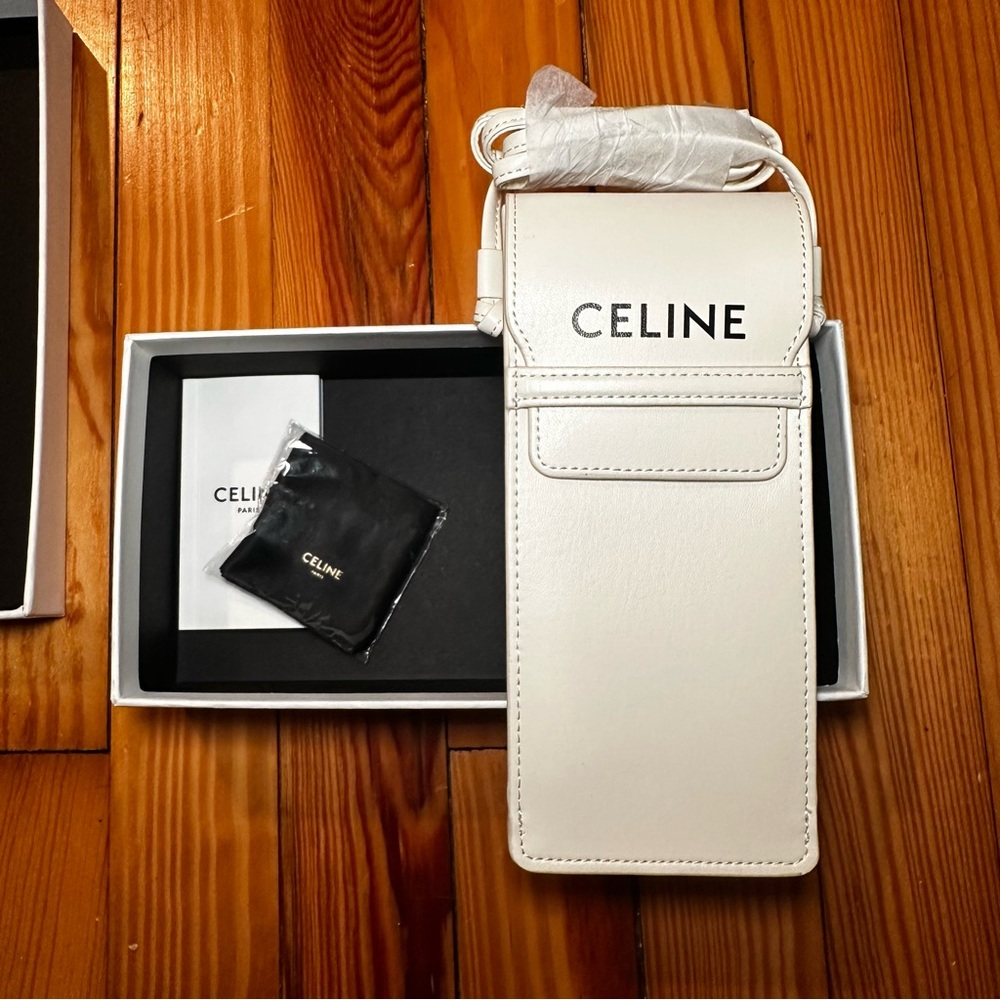 Brand New Celine White Sunglasses Case Crossbody Bag